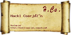 Hackl Cserjén névjegykártya